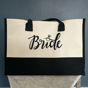 Canvas Bride Tote Bag  - Embroidered. Used 1x.